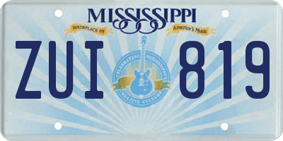 MS license plate ZUI819