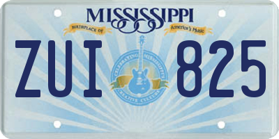 MS license plate ZUI825