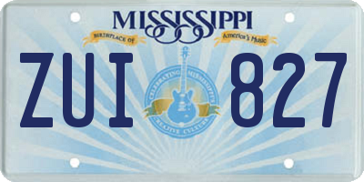 MS license plate ZUI827