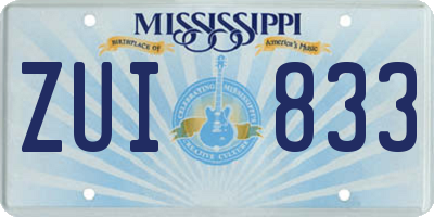 MS license plate ZUI833