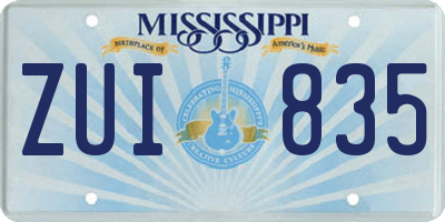 MS license plate ZUI835