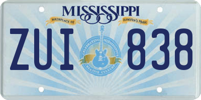 MS license plate ZUI838