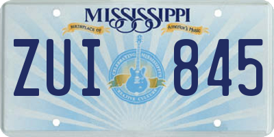 MS license plate ZUI845