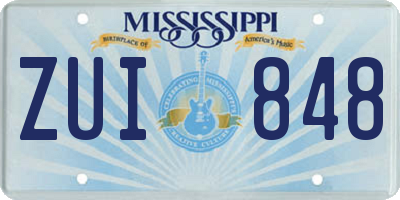 MS license plate ZUI848