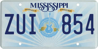 MS license plate ZUI854