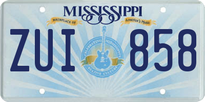 MS license plate ZUI858