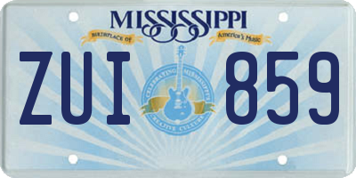 MS license plate ZUI859