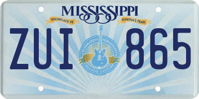 MS license plate ZUI865