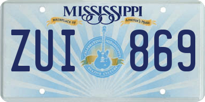 MS license plate ZUI869