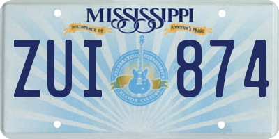 MS license plate ZUI874