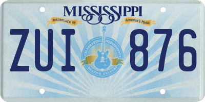 MS license plate ZUI876