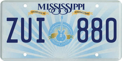 MS license plate ZUI880