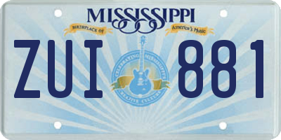 MS license plate ZUI881