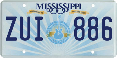 MS license plate ZUI886