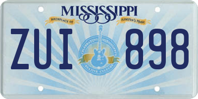 MS license plate ZUI898