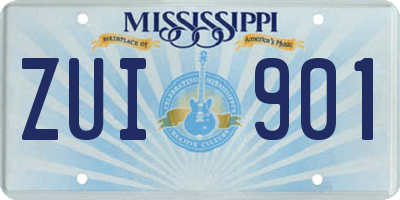 MS license plate ZUI901