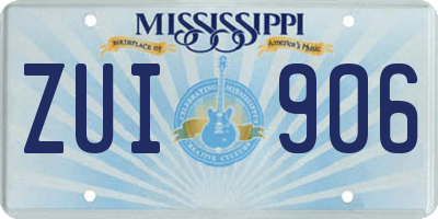 MS license plate ZUI906