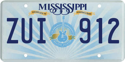 MS license plate ZUI912