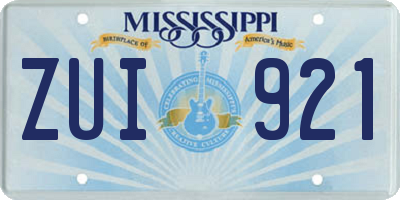 MS license plate ZUI921