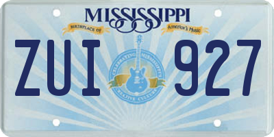 MS license plate ZUI927