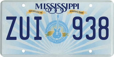 MS license plate ZUI938