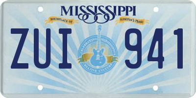 MS license plate ZUI941