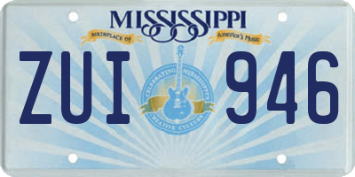 MS license plate ZUI946