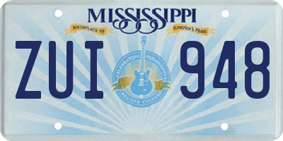 MS license plate ZUI948