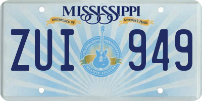 MS license plate ZUI949