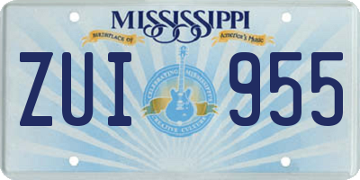 MS license plate ZUI955