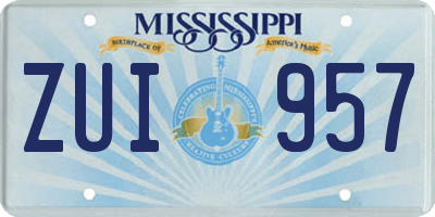 MS license plate ZUI957