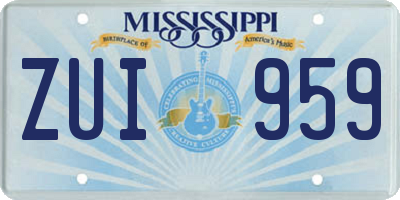 MS license plate ZUI959