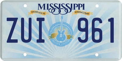 MS license plate ZUI961