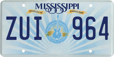 MS license plate ZUI964