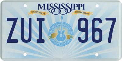 MS license plate ZUI967