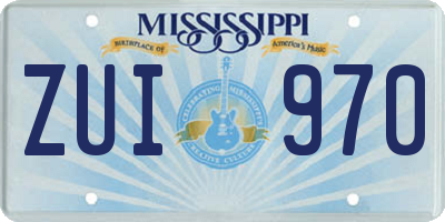 MS license plate ZUI970