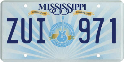 MS license plate ZUI971