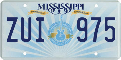 MS license plate ZUI975