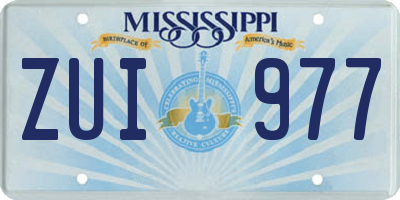 MS license plate ZUI977