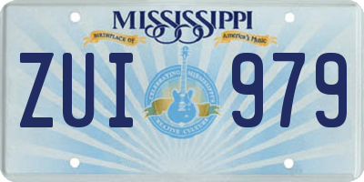 MS license plate ZUI979