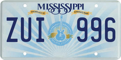 MS license plate ZUI996