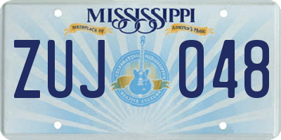 MS license plate ZUJ048