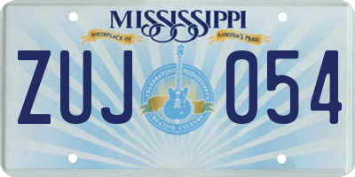 MS license plate ZUJ054