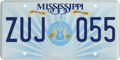 MS license plate ZUJ055