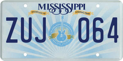 MS license plate ZUJ064