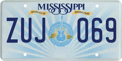 MS license plate ZUJ069