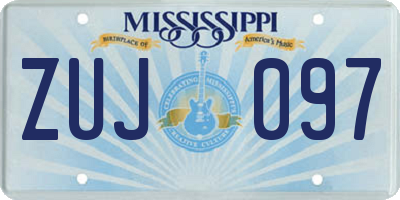 MS license plate ZUJ097