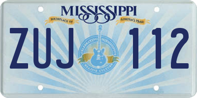 MS license plate ZUJ112