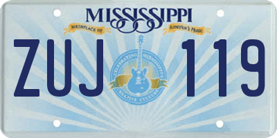 MS license plate ZUJ119