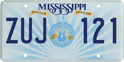 MS license plate ZUJ121